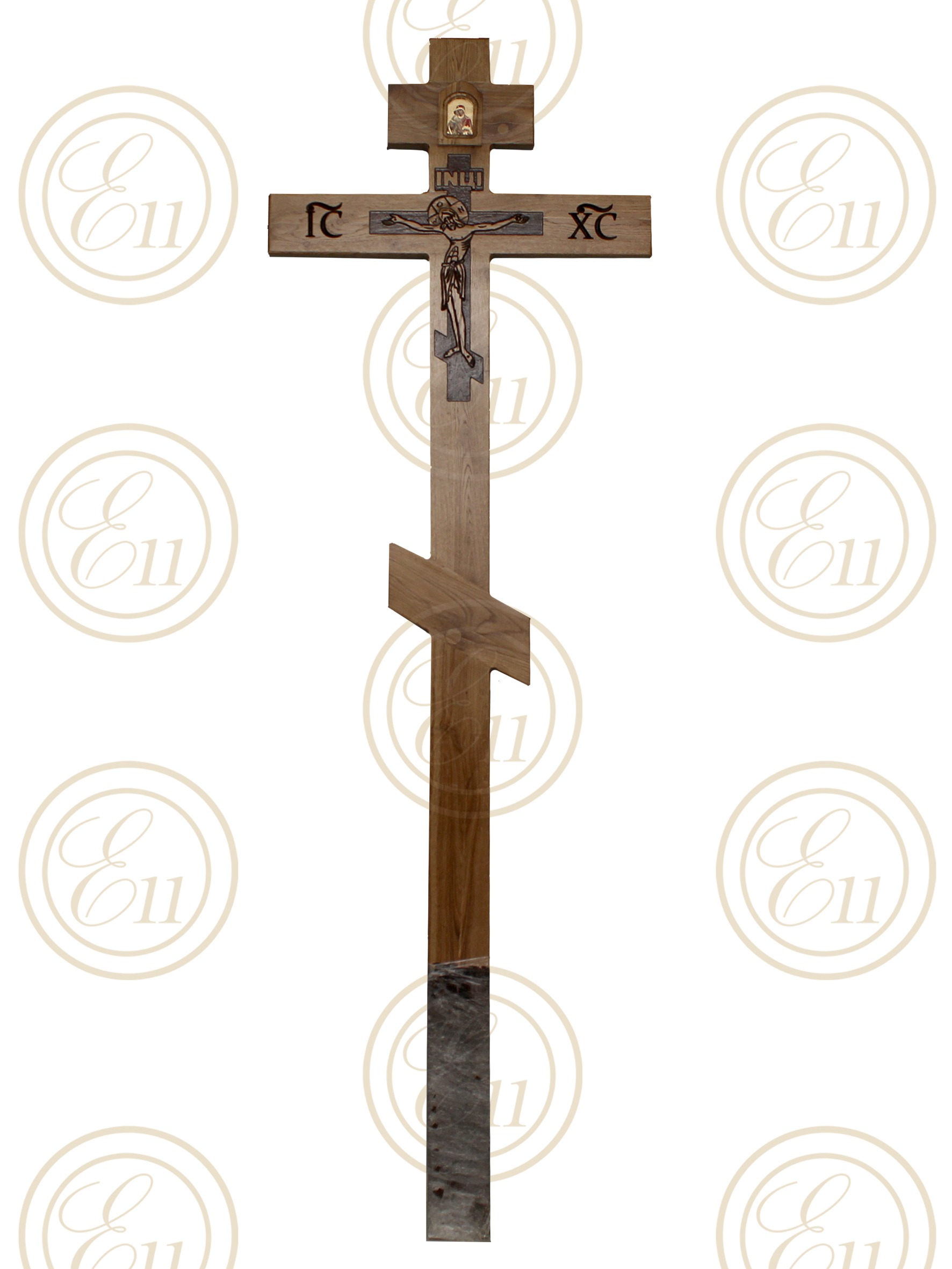 Крест дубовый лакированный средний без крыши