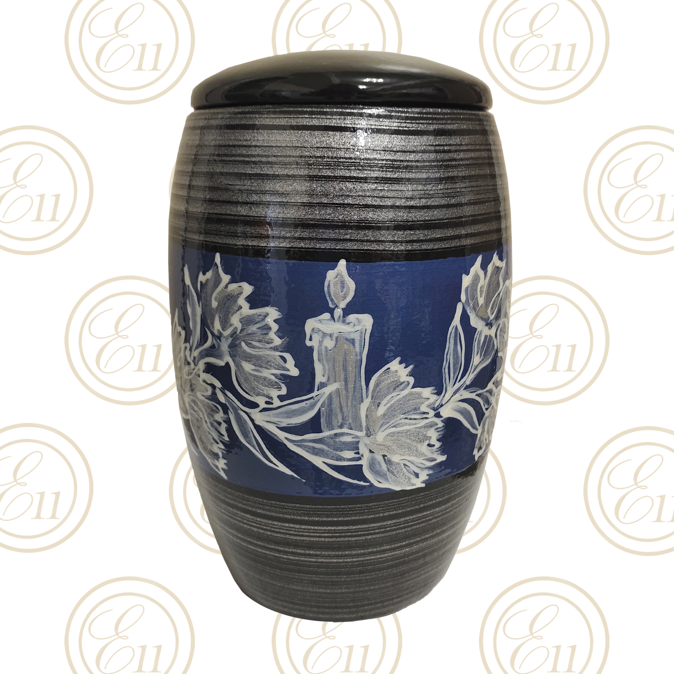 Урна Керамика с ручной росписью (синяя свеча) 